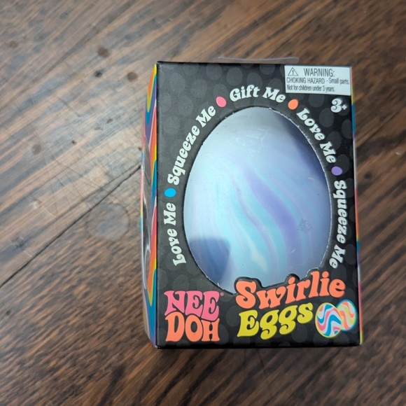 Other - Nee Doh NeeDoh Swirlie Eggs Stress Toy by Schylling - Purple & Blue Swirl